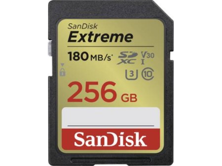 Extreme SDXC 256GB 180MBs Class 10 UHSI U3